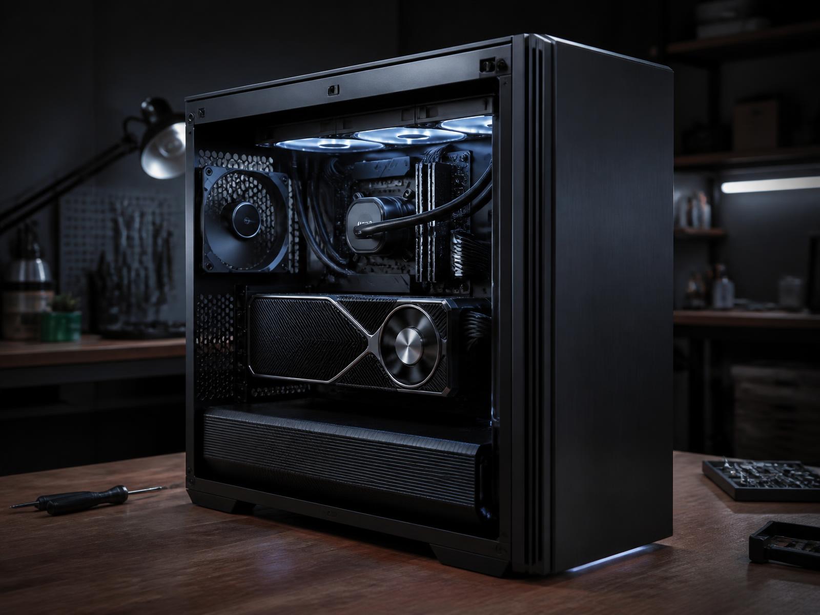 PC gamer armada a medida con gestión de cables prolija